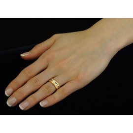 SILVEGO Women's and Men's Gold-Plated Stainless Steel Wedding Ring, stainless steel, Without Stone