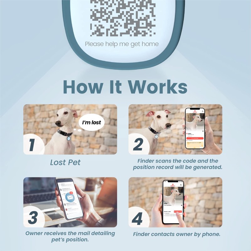 Pawaii Silent Silicone Dog ID Tag, Modifiable Pet Online Profile
