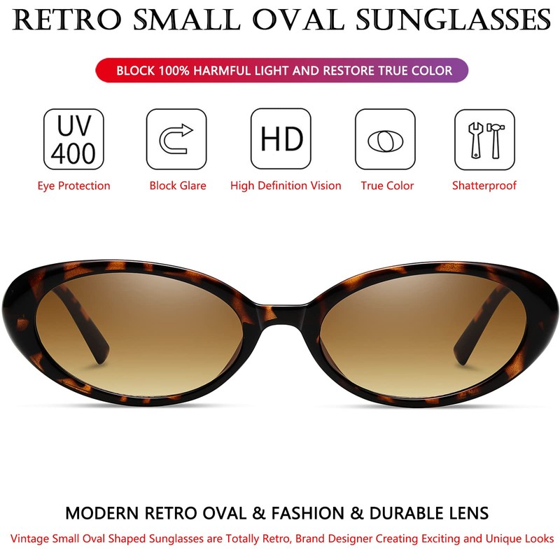 AIEYEZO - anteojos de sol ovaladas retro para mujer, estilo