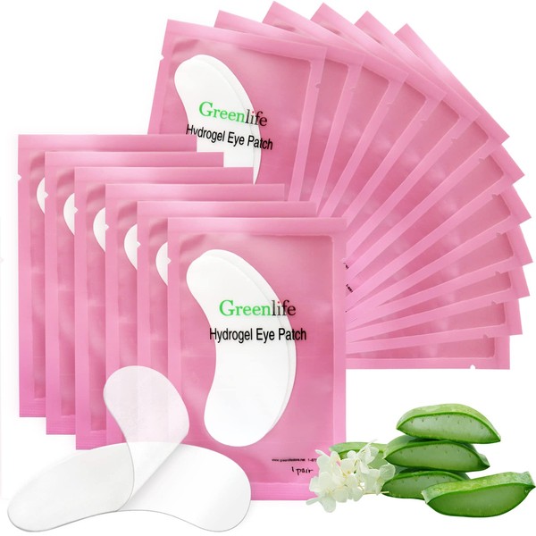 GreenLife 100% Naturel Eyelash Extension Under Eye Gel Pads patches kit Collagen with Aloe Vera Hydrogel Eye Patches set for Eyelash Extension Supplies Tools - 400 pairs