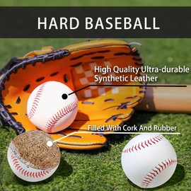 Adult Baseballs 12 Pack, Unmarked Blank Practice Baseball Standard Size 9 Inch, Youth Baseballs Game Tball Balls for High School League Training, Pitching, Fielding, Throwing and Autograph