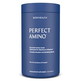 BodyHealth PerfectAmino (300 Tablets) Essential Amino Acid Supplement with BCAA and EAA, Muscle Recovery, Boost Energy & Stamina, 99% Utilization, Vegan Branched Chain Protein Pre/Post Workout