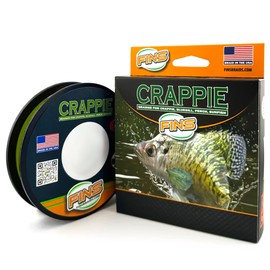 FINS Crappie Braid - Ultra-Strong, Thin Diameter Braided Fishing Line Reels for Crappie, Perch & Sunfish - 8 lb - 100 Yds - Slate Green