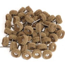 Abrasive Buffing Polishing Wheel Set for Rotary Tool,Removal of Rust Deburring on Metal Surface with 3mm Mandrel,Mini scouring pad Brush Polishing kit(grit 120 Brown 50pcs)