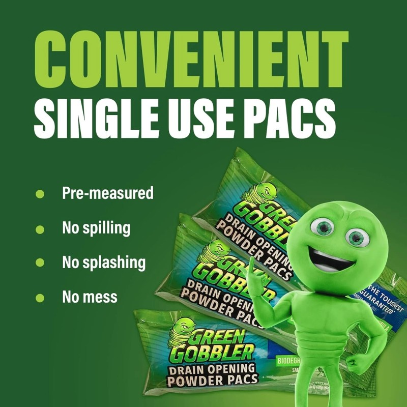 Green Gobbler Drain Clog Remover & Drain Cleaner Powder (5