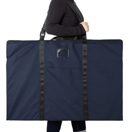 Large Size Art Portfolio Bag with Nylon Shoulder, 24 x 36 inches Light Weight Poster Storage Bag Board Holder with Handle and Zipper for Poster, Sketching and Drawing (dark blue)