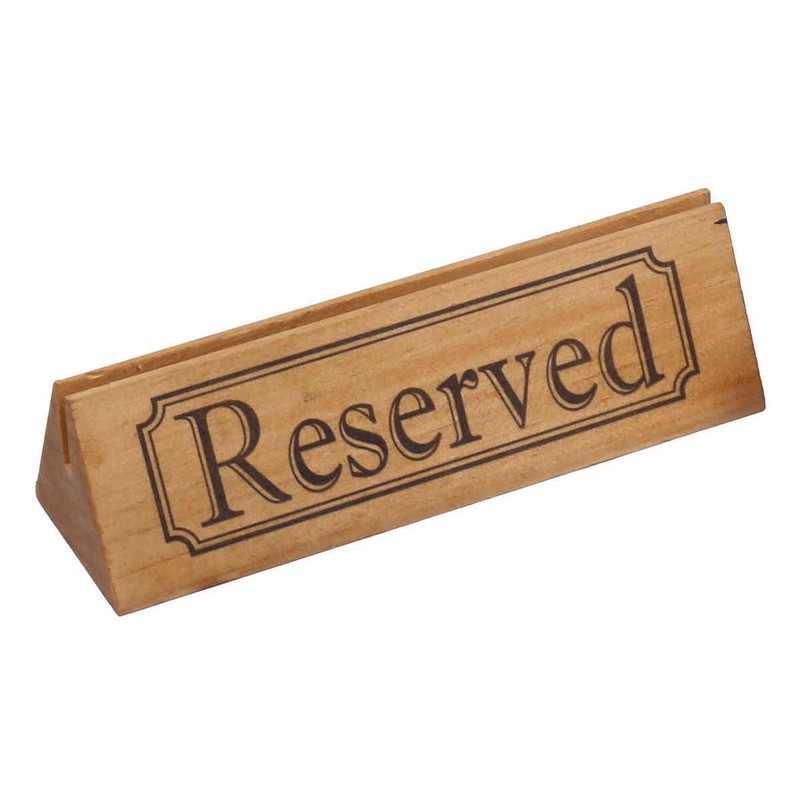 Set of 2 Wooden Table Reserved Bar Restaurant Cafe Reserved