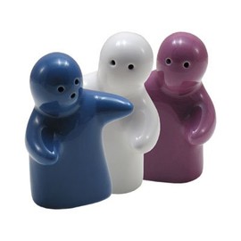 Salt and Pepper Shaker Set Ceramic Salt and Pepper Shaker Ghost Lovers (Light Green/Dark Green with Black Heart Coasters