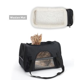Fancial Airline-approved cat pet carrier, soft-sided dog carrier for small dogs, cat travel accessories, ventilated pet tote bag