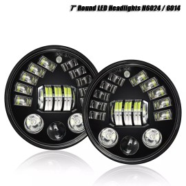 CHUSYYRAY Pair 7" Inch LED Car Headlight Parts Round HI/LO Beam for Chevy Pickup Truck3100