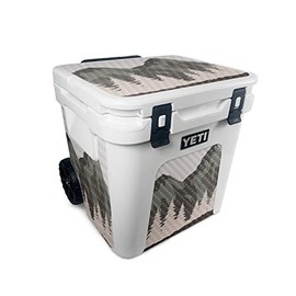 MightySkins Carbon Fiber Skin Compatible with Yeti Roadie 48 Wheeled Cooler - Forest Range | Protective, Durable Textured Carbon Fiber Finish | Easy to Apply and Change Style | Made in The USA