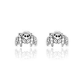 OKEYCH Spider Lover Gift Jumping Spider Stud Earrings Jumping Spider Mom Jewelry Jumping Spider Owner Merch (Jumping Spider Stud EC)