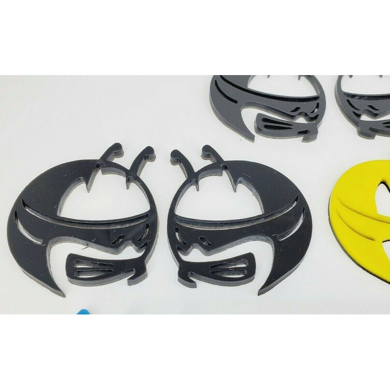FMSgear Pair GLOSS BLACK Scat Pack Head Emblems fits Dodge