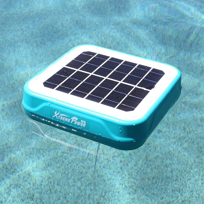 XtremepowerUS 90134-V Solar Pool Ionizer Floating Water Cleaner, Blue/Black