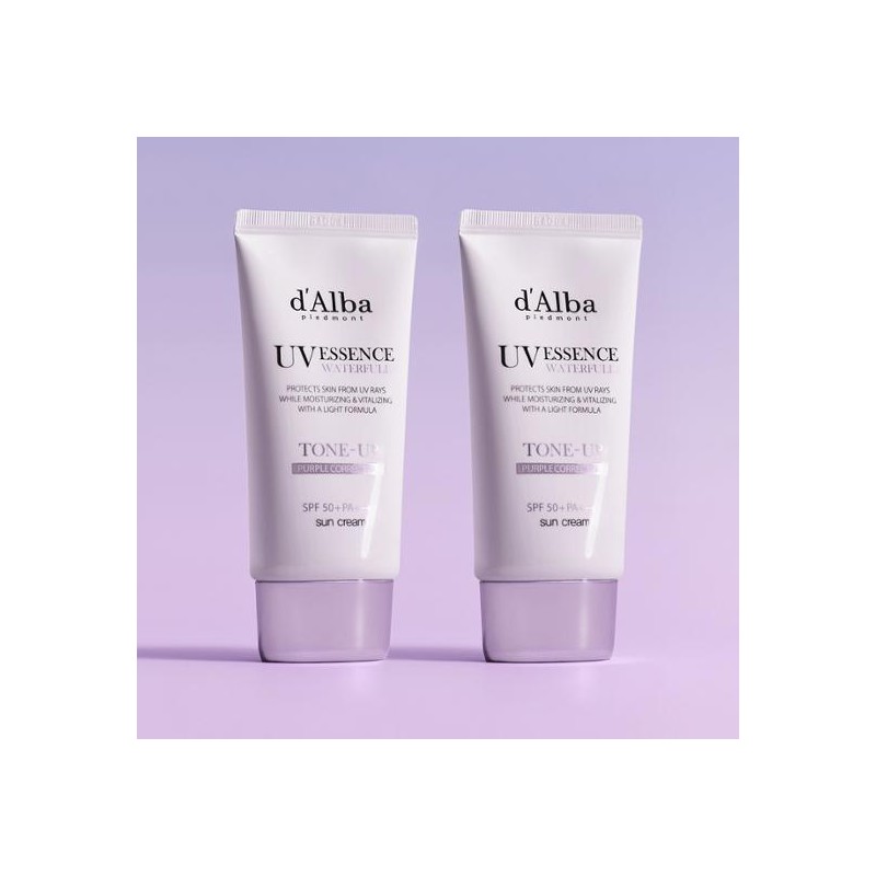 d'Alba Waterful Tone Up Sun Cream Purple 50mL Duo Set