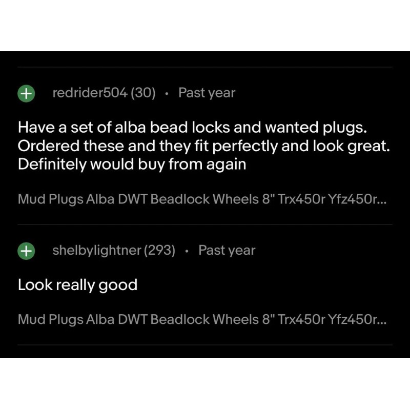 HarveyDesign HD Mud Plugs 8” Alba/DWT/GPS Beadlock Wheels (Set Of