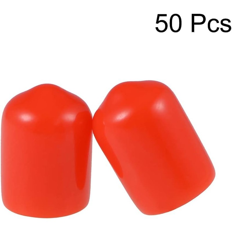TA-VIGOR 50Pcs Rubber End Caps, 10mm ID Round Flexible Screw
