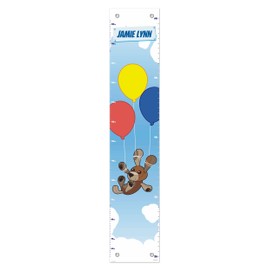 Custom Kids Room Decor Stuffed Animal Dog with Balloons Growth Chart for Kids 2-Pack Vinyl Growth Chart
