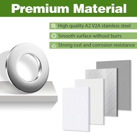 Washers M6 50 Pcs, Jeboler DIN125 A2 V2A Washers for Screws 304 stainless steel, Penny Washers, Metal Washers Steel Washers for Bolts & Nuts & Threaded Rod, silvery