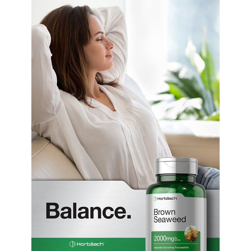 Horbäach Brown Seaweed Extract Capsules 2000mg | 200 Pills |