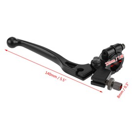 Qiilu Clutch Lever Brake Handle Motorcycle Short Clutch Brake Lever CNC Adjustable Aluminium (22 mm) Brake Clutch Lever for 50CC - 125CC Dirt Pit Bike Clutch Lever Motorcycle