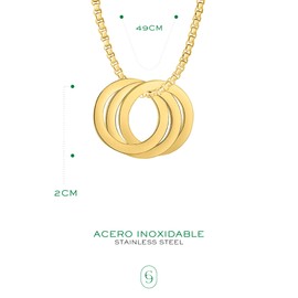 Clepsidra® Collares y cadenas para mujer de acero inoxidable. Accesorios y Joyeria para mujer resistentes y elegantes. Regalos para mujer ideales para cumpleaños. Jewelry Gift (Dorado)