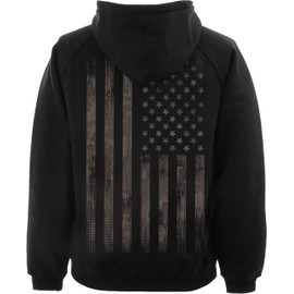 Baddery Hoodie Men's: USA Flag with Embroidery Patch - Men's Pullover - US Army Hoodie for Men, black