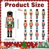 ZDNT 12 Pcs Wooden Christmas Nutcracker Soldier,Christmas Nutcracker Decorations,Xmas Tree