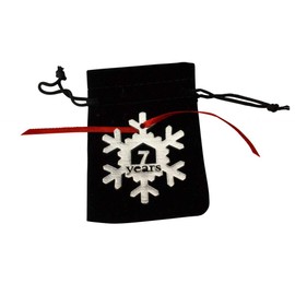 7 Years Cut Out Metal Snowflake Christmas Tree Hanging Decoration - 7th Wedding Anniversary