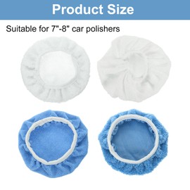 sourcing map 16pcs Car Polisher Bonnet Buffing Pad Set Lamb's Wool Coral Fleece Cotton Fabric Polishing Buffing Pad Cover for 7"-8" Car Buffer Bonnets Polisher