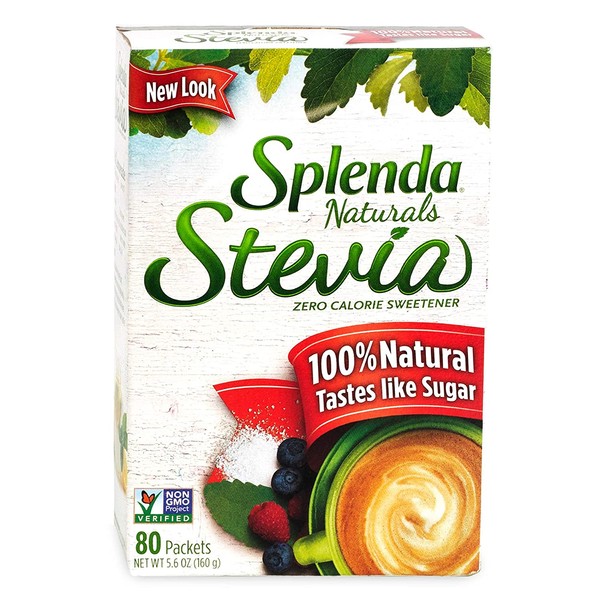 SPLENDA Naturals Stevia Sweetener: No Calorie, All Natural Sugar Substitute w/ No Bitter Aftertaste. Single Serve Granulated Packets (80 count)