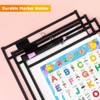 Dry Erase Pockets Sleeves with Rings, Black, 20 Pack