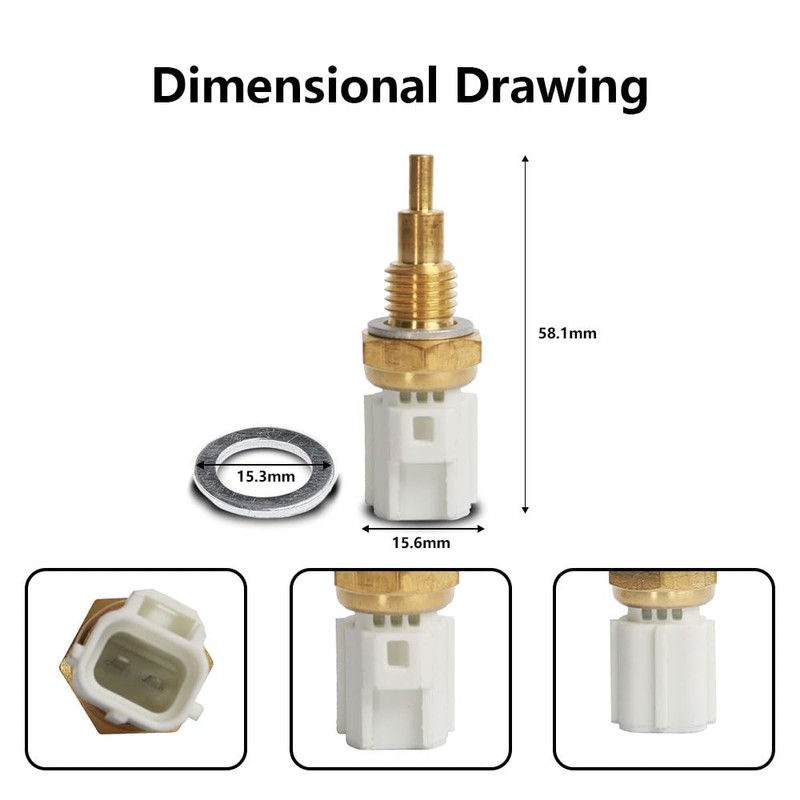 Coolant Temperature Sensor - Compatible with Lexus ES350/ES300h, Toyota 4Runner/RAV4/Sequoia/Sienna/Tacoma/Avalon/Camry/Corolla/Highlander/Land