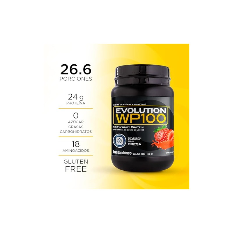 EVOLUTION, Protena de Suero de Leche, WP100, Whey Protein, 18