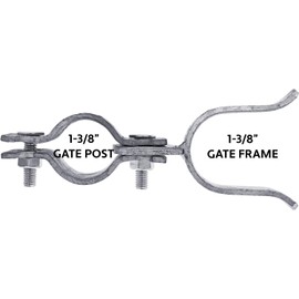 1-3/8" x 1-3/8" Chain Link Fence Gate Fork Latch -  Fence Gate Latch - Galvanized Fence Gate Latch with Hole for Padlock