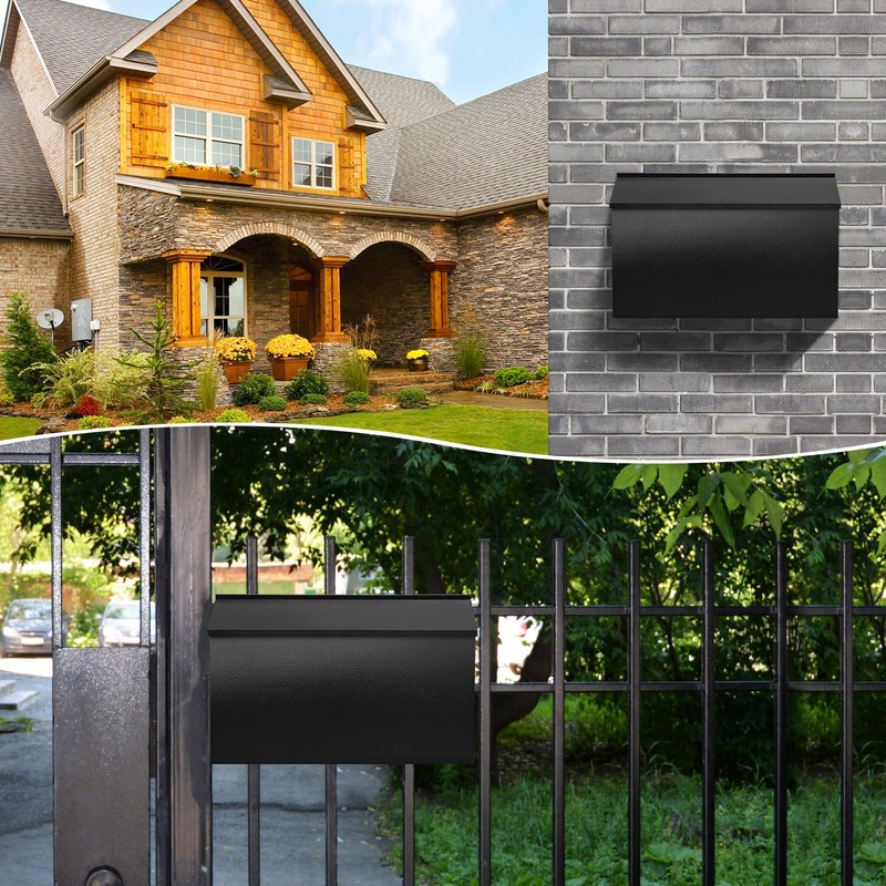 KYODOLED Wall-Mount Mailbox for House, Large Capacity Mail Box, Galvanized