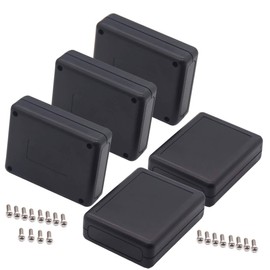 Zulkit 5 Packs Project Boxes ABS Plastic Electrical Project Case Power Junction Box Black 3.54 x 2.76 x 1.10 inch (90 x 70 x 28 mm)