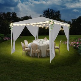 Outdoor Gazebo Canopy Wedding Party Tent Camping Shelter Commercial Instant Shelter Waterproof Tent with Removable Side Walls (10'x10' Three Sides)