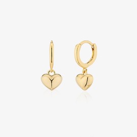 Gold&Deer 14K Goldfield Mini Heart Drop One-Touch Earrings White Gold / 골드앤디어 14K 골드필드 미니 하트드롭 원터치 귀걸이 화이트골드