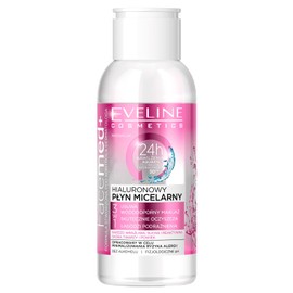 Eveline Cosmetics Facemed+ 3-in-1 Hyaluronic Micellar Water - Alcohol-free, Deep Cleansing & Moisturising for Sensitive Skin, Travel Size 100 ml