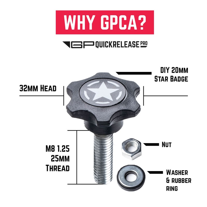 GP Star Thumb Screws, M8 Bolt Set for Easy Bronco