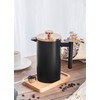 Meelio Small French Press Coffee Maker 600ml, Black Double-Wall Insulated
