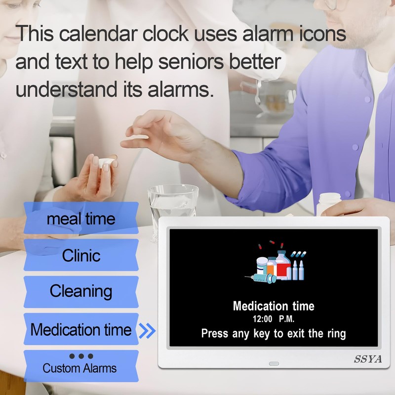 SSYA Dementia Clock for Seniors, Digital Clock with Date and