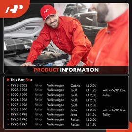 A-Premium A/C Compressor with Clutch Compatible with Volkswagen Jetta 1993-1999, Passat 1995-1997, Golf 1994-1999, Cabrio 1995-2002, 1.9L 2.0L