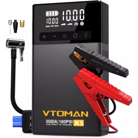 VTOMAN X1 X5 X7 Car Jump Starter Air Compressor Power Battery Charger Booster  - 3500A-VX5-GREY