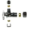 Dual Compression Outlet Angle Stop Valve, Plumbing Fitting, Quarter Turn,