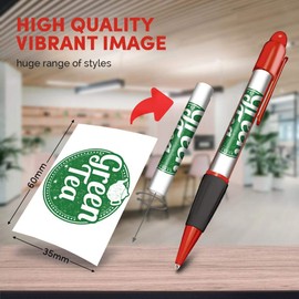 Beautiful and comfortable Red Ballpoint Pen (Black Ink) - Green Tea Healthy Organic Tea Cup #5171