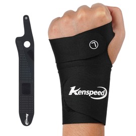 Kenspeed Elastic Wrist Brace Ultra-thin Ulnar Wrist Brace Sports Flexible Wrist Support for TFCC Tear Wrist Widget Carpal Tunnel Wrist Brace for Work Left Wrist Brace Women Men (Black-Left, Medium)