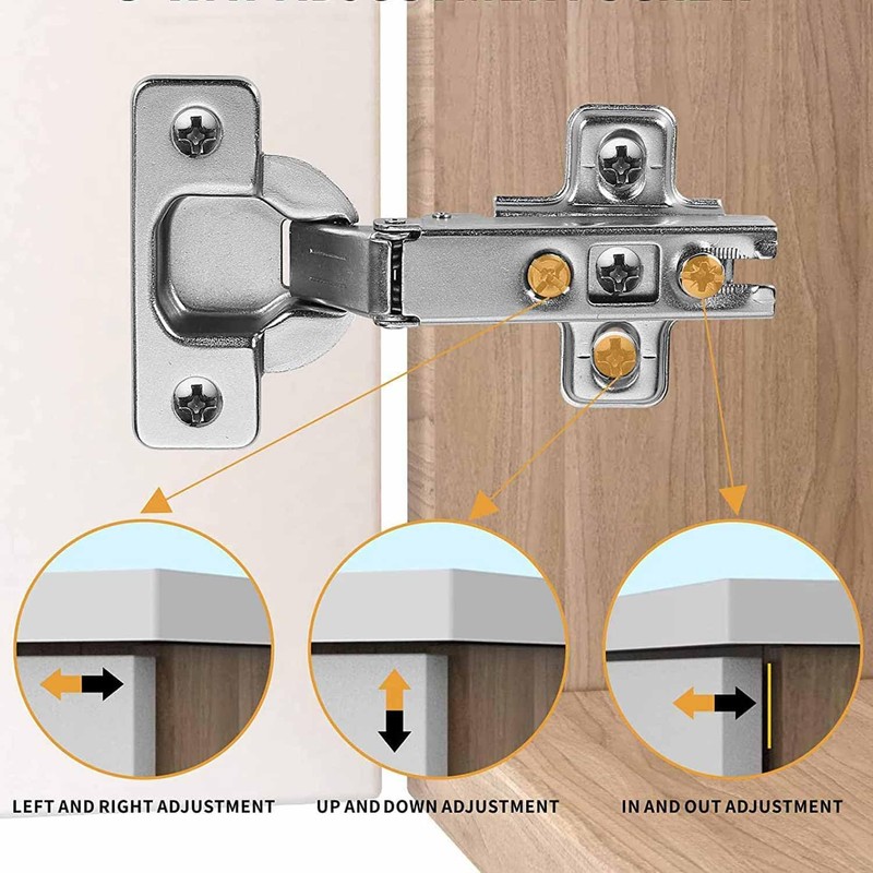 2 Pcs Slide-on 35mm Kitchen Cabinet Wardrobe Door Hinge,110 Degree
