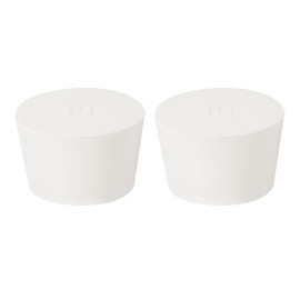 sourcing map 2Pcs Solid Rubber Stoppers, White 10# Tapered Lab Plugs Lab Seal Tube Stopper Plug for Industry and Laboratories, 52x43x32mm